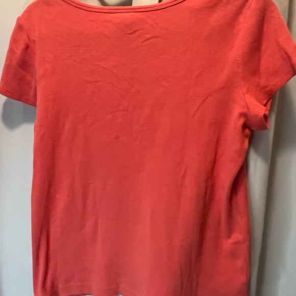 L.L. Bean Pink Fitted Cap Sleeve Tee - Picture 3 of 4